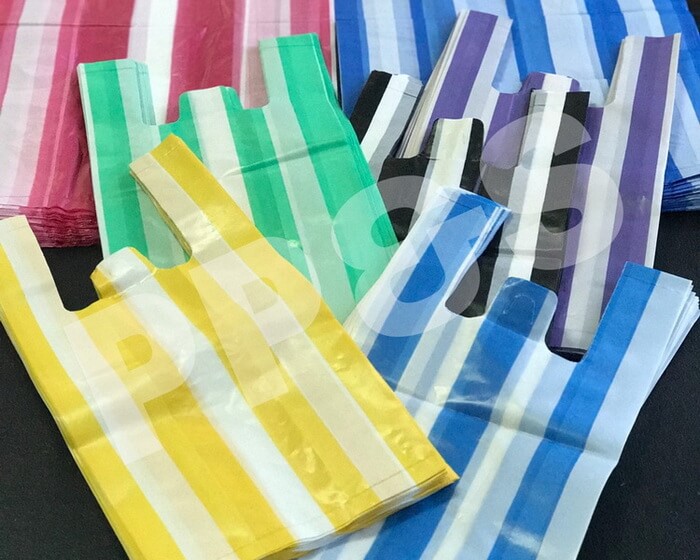Striped Plastic Bag